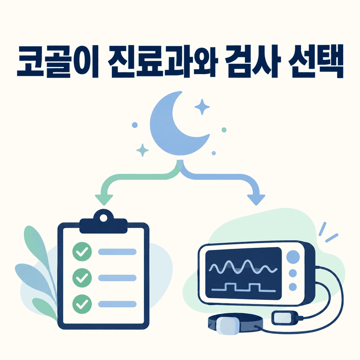 이비인후과 코골이 진료과와 검사 선택 핵심 정보 이미지