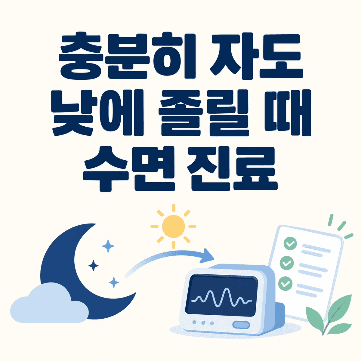 이비인후과 충분히 자도 낮에 졸릴 때 수면 진료 핵심 정보 이미지
